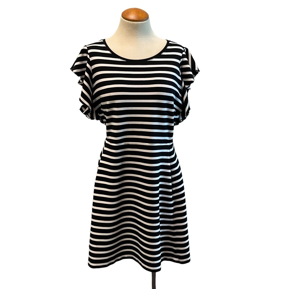 kate spade Black and White Striped Midi Dress